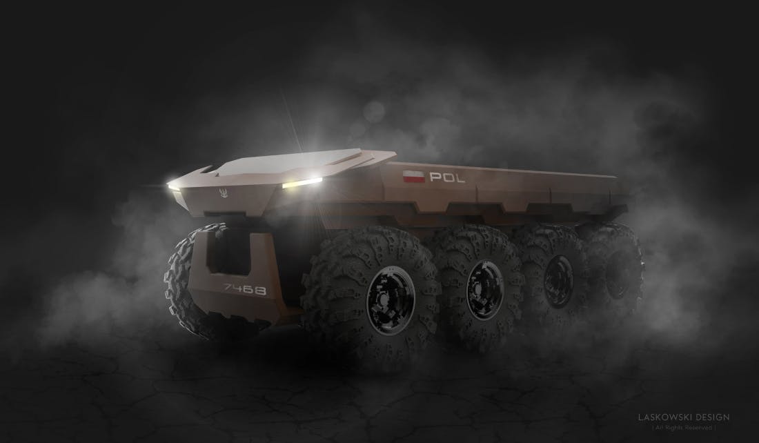 3D visualization of the 8x8 rover for polish army.
